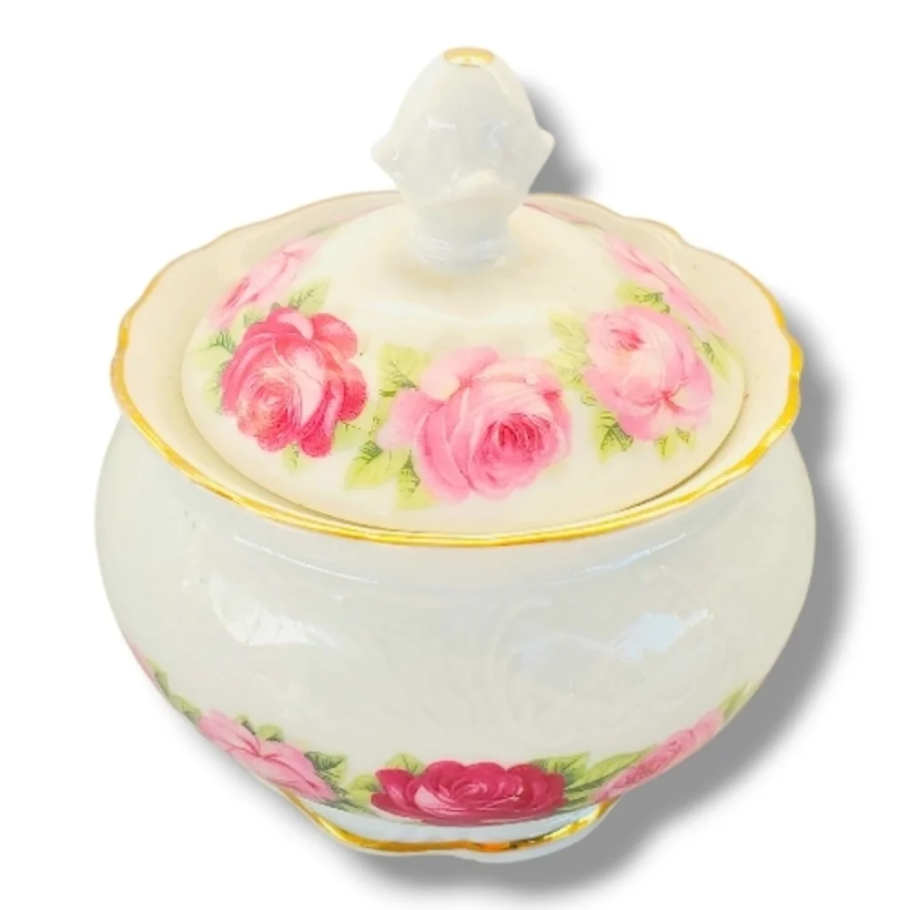 Rare Winterling Bavaria tea coffee Pink Roses, ca 1950s-1970s Small Dish